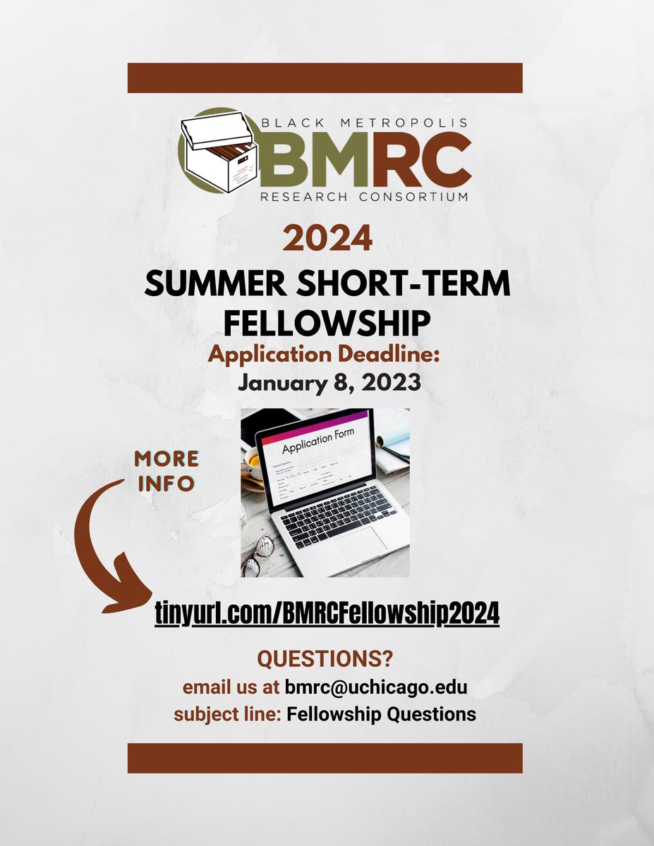 LAST CALL! Scholars, Writers, Public Historians and Artists: The APPLICATION DEADLINE for the BMRC Summer Short-term Fellowship Program is JANUARY 8, 2024. LEARN MORE & APPLY: tinyurl.com/BMRCFellowship…