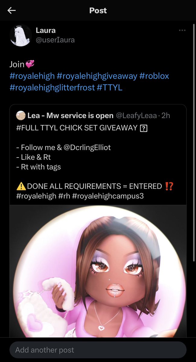 userIaura's tweet photo. @LeafyLeaa @DcrlingElliot Done💞💞 https://t.co/Sawbej89mM