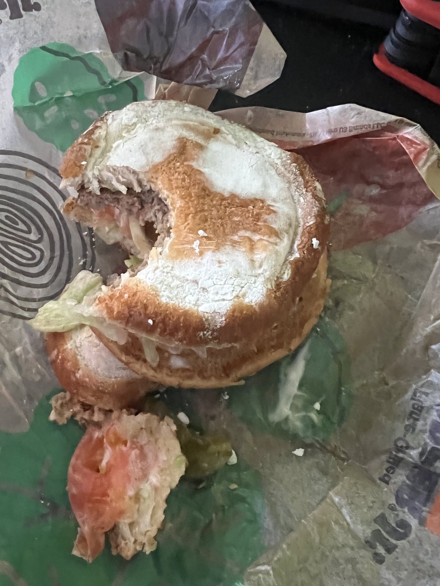 itzamunky's tweet photo. @BurgerKing
Got some whopper Jrs at Burger King going through Orange, Virginia. And this was the crap they served me. I took one bite, noticed the white stuff on the wrapper and turned my burger over. Immediately rinsed my mouth thourghly. Never know these days.. https://t.co/Za7RvaCSog