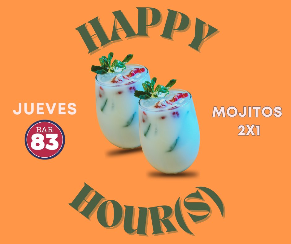 Bar83Bar's tweet photo. Juevessssss 2X1 en mojitos 🫗🌿 para iniciar el 2024 con el pie derecho https://t.co/DQchfYG7ra