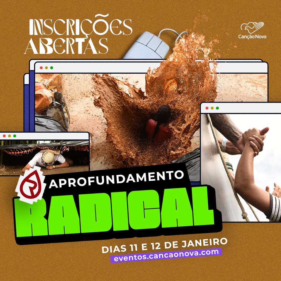 eventoscn's tweet photo. Celebrando os 15 anos de história, o #Radical continua a ser um marco para os jovens que buscam uma experiência transformadora no #Acampamento #RVJ, nos dias 11 e 12 de janeiro na Fazenda Limeira, ao lado da sede da Canção Nova.

Inscreva-se: https://t.co/JiYBvuOwdA https://t.co/bGJbBBPOmy