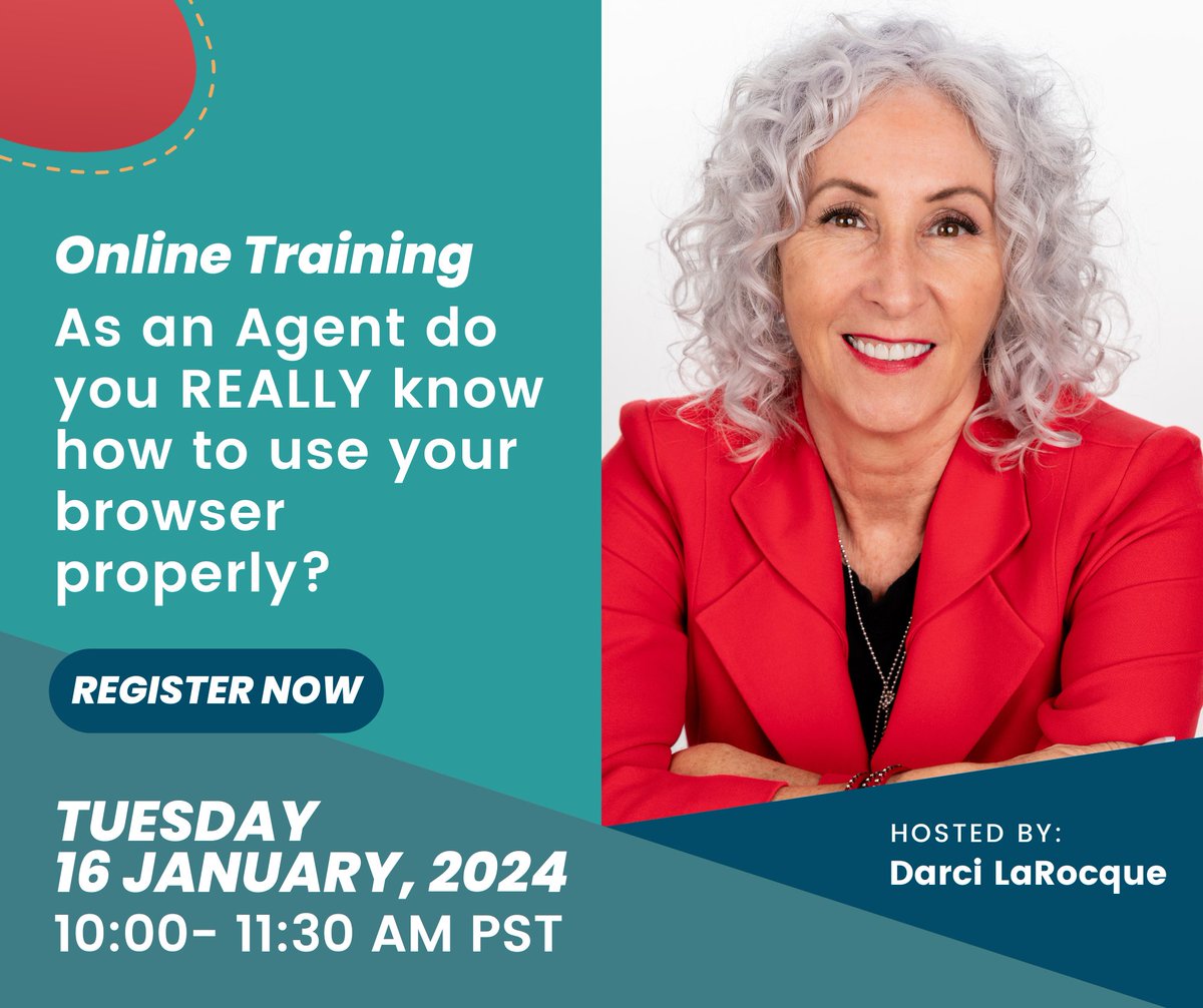 DarciLaRocque's tweet photo. Experiencing unexpected browser issues or seeking to maximize your browsing experience with hidden tips and techniques? Your solution is here! Join our exclusive training session for REALTORS® 

Register now:  https://t.co/Yz6KkfCl8U https://t.co/tDk7eqzZ8B