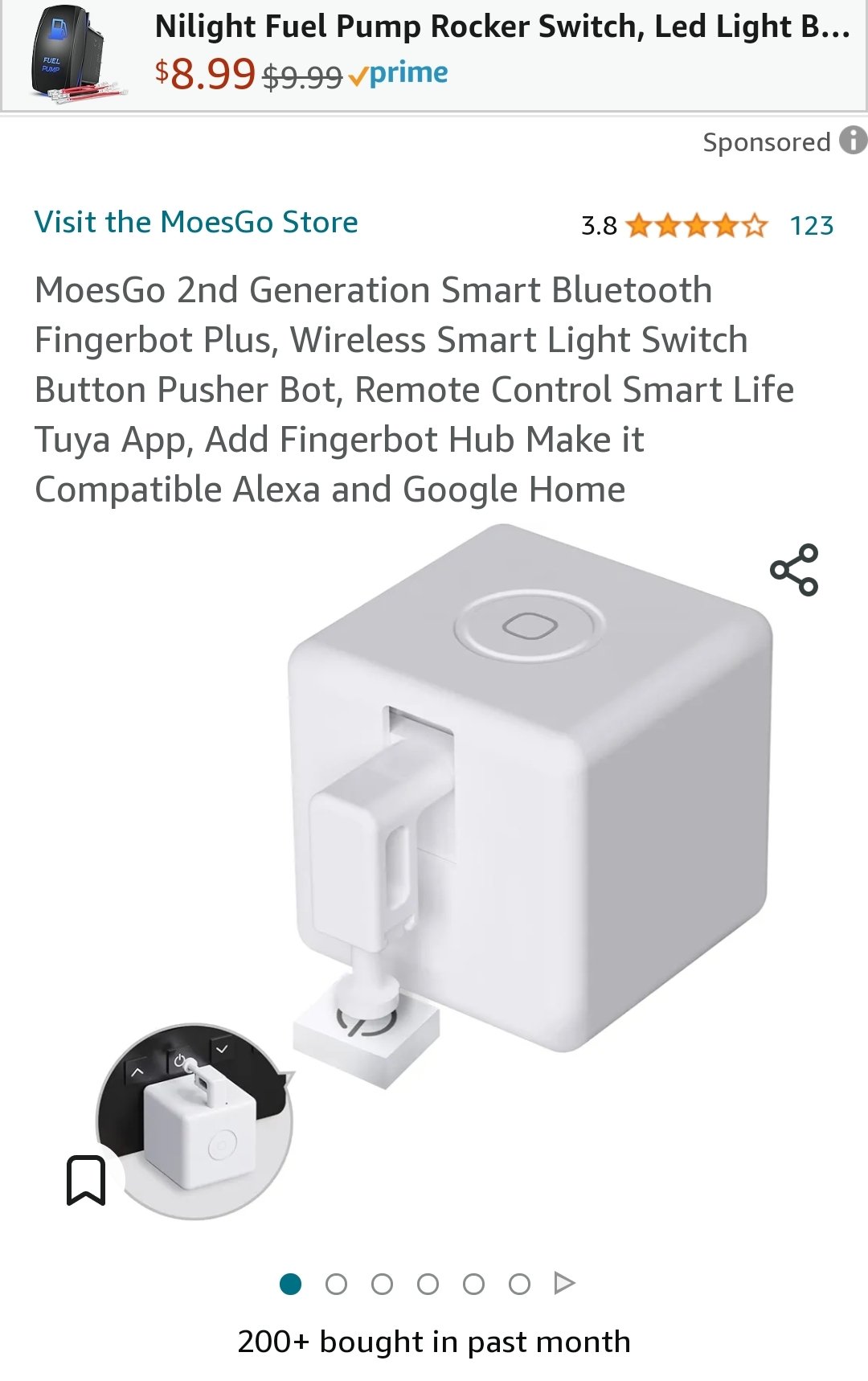 MoesGo 2nd Generation Smart Bluetooth Fingerbot Plus, Wireless Smart Light  Switch Button Pusher Bot, Remote Control Smart Life Tuya App, Add Fingerbot