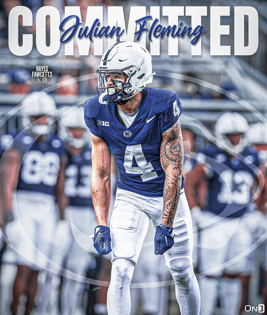 BREAKING: Former Ohio State WR Julian Fleming has Committed to Penn State, he tells @on3sports The 6’2 210 WR was ranked as the No. 3 Recruit in the 2020 Class (No. 1 WR) Will have 1 year of eligibility remaining on3.com/news/former-oh…