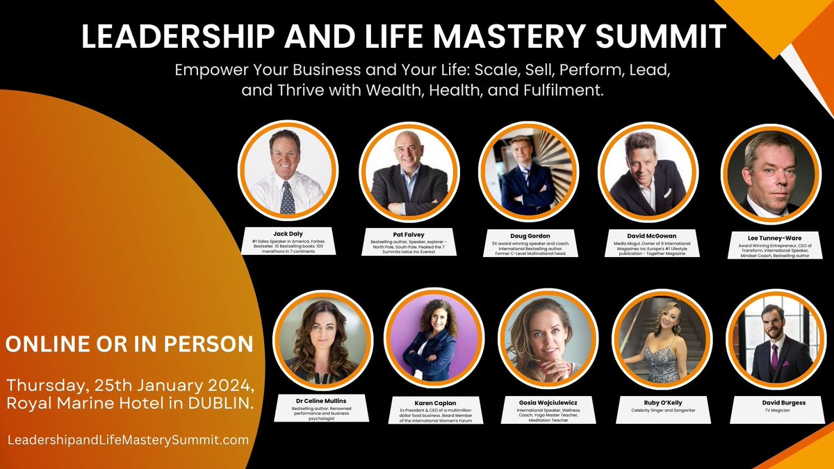mbooked's tweet image. Excited to sponsor the Leadership and Life Mastery Summit in Dublin, Jan 25, 2024! 🍀 Join top leaders for sessions on leadership, wealth, and stress management. Network, learn, grow. Don't miss out! 

Tickets: mbkd.me/1l3?ref=MBO18F #DublinEvent #Networking #ProfessionalGrowth