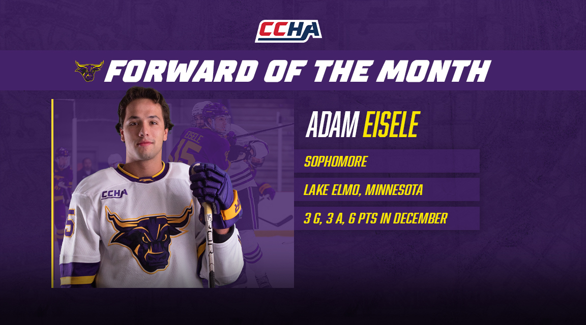 Eisele Named CCHA Forward of the Month! #HornsUp 

🔗: bit.ly/48ktEqO