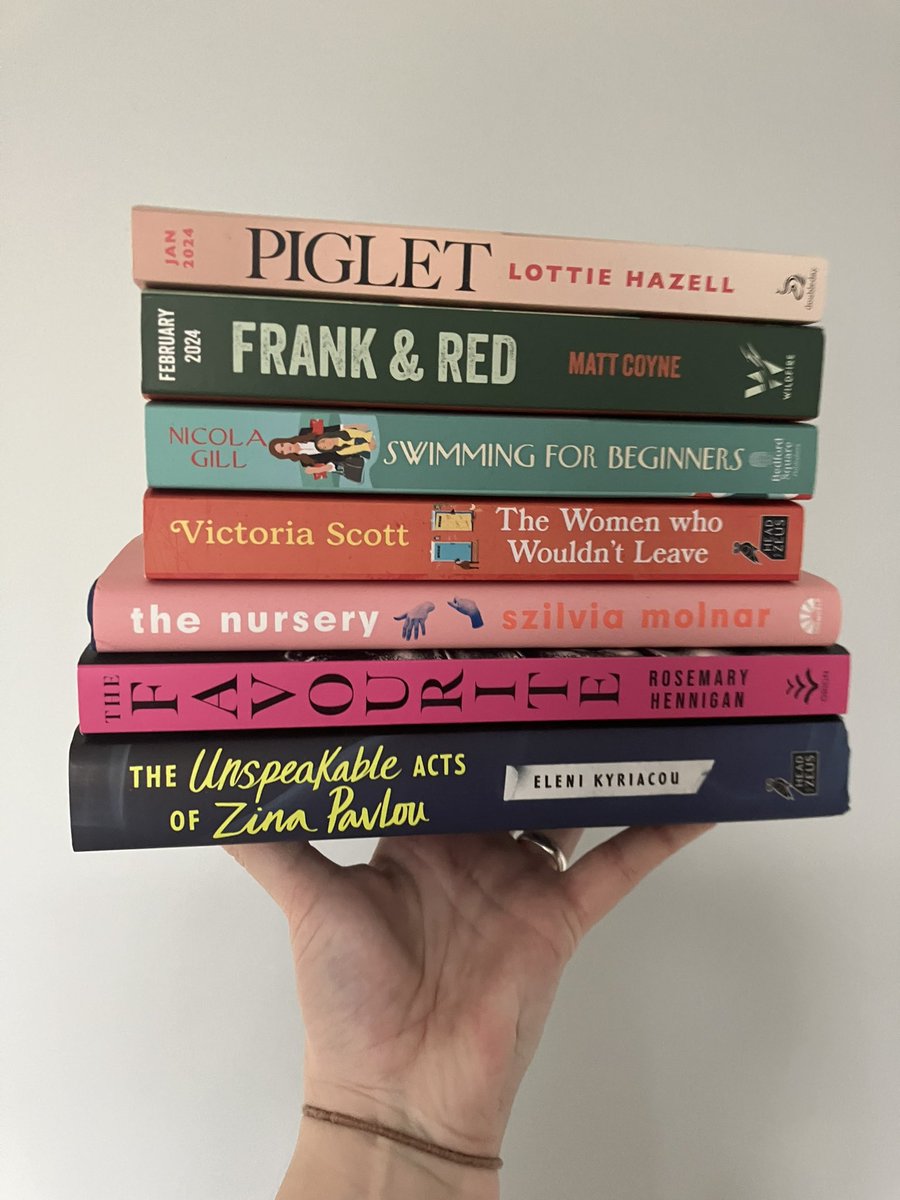 LauraPAuthor's tweet photo. Belated December reads. #TheUnspeakableActsofZenaPavlou #TheFavourite #TheNursery #TheWomenWhoWouldntLeave #SwimmingforBeginners #FrankandRed #Piglet
On audio: #WhatJustHappened #TheFamilyGame #Tressa #FixtheSystemNottheWomen #GoodMaterial https://t.co/TcpZ5j2Geh
