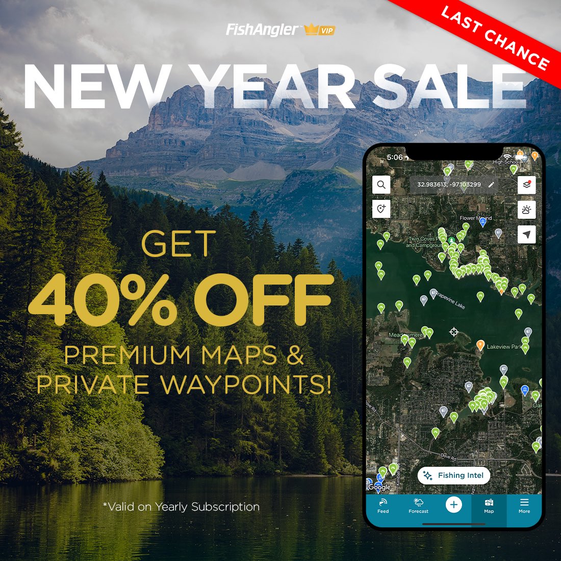 ⚠️LAST CHANCE⚠️ 🎣 Reel in the Savings! Enjoy a whopping 40% off on FishAngler VIP Subscription. Dive into premium features without the hefty price tag. 

⏰Act fast – it’s a limited-time deal!

👉 Link in BIO to snag your catch! #FishAnglerVIP #SavingsAlert