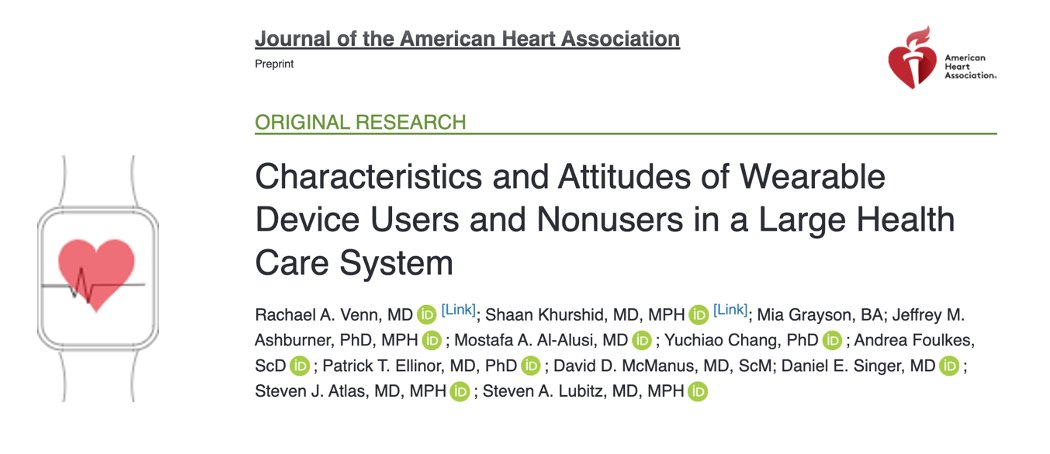 RVpacing (@rvpacing) on Twitter photo 1/7.
🦾Wearable Wisdom: Patient Attitudes on Wearable Devices and What They Want You to Know❣️
Excited to share initial results of WATCH-IT-->📧e-cohort of >11,000 patients @MassGeneralBrigham <a href="/MGHHeartHealth/">Mass General Heart</a> w/ linkage to detailed health records. Link: bit.ly/47jwTgI 1/7.
🦾Wearable Wisdom: Patient Attitudes on Wearable Devices and What They Want You to Know❣️
Excited to share initial results of WATCH-IT-->📧e-cohort of >11,000 patients @MassGeneralBrigham <a href="/MGHHeartHealth/">Mass General Heart</a> w/ linkage to detailed health records. Link: bit.ly/47jwTgI