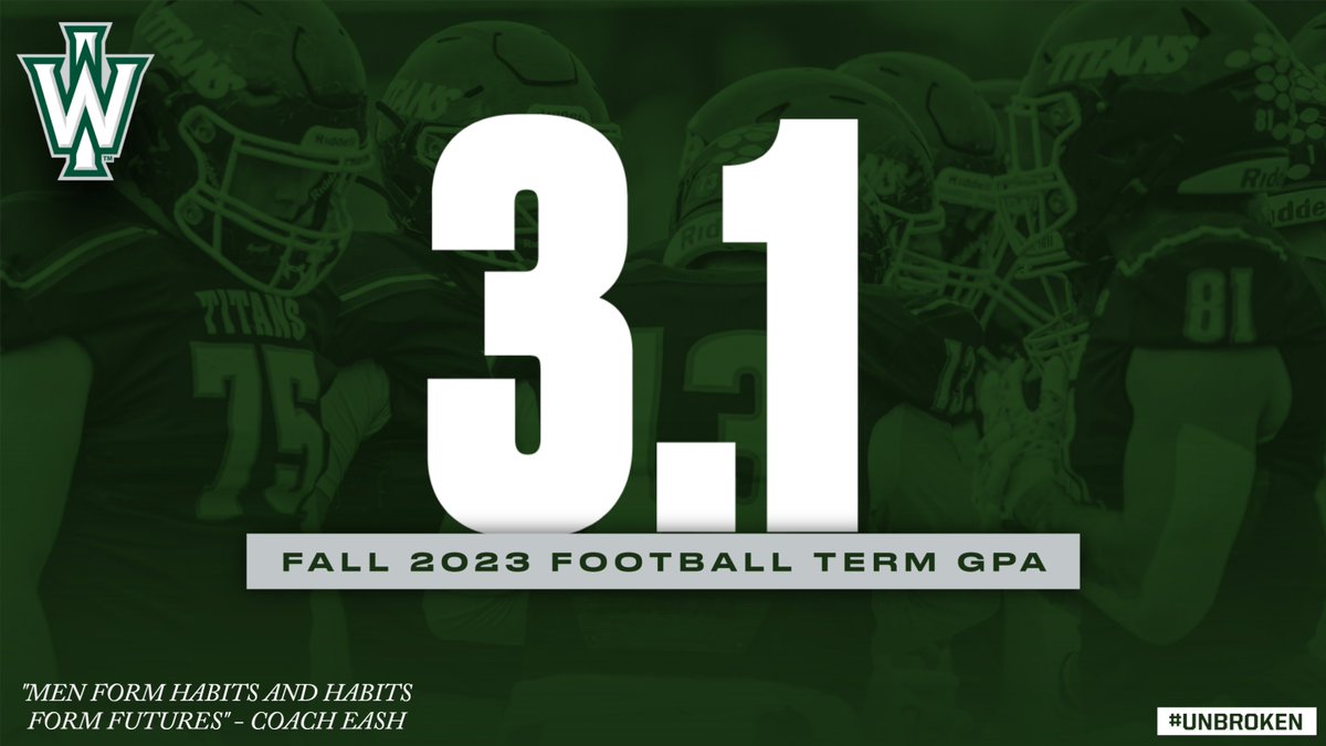 Congratulations to all of our football student-athletes for getting it done in the classroom last fall! Students first, Athletes second. Great job!
#UNBROKEN
