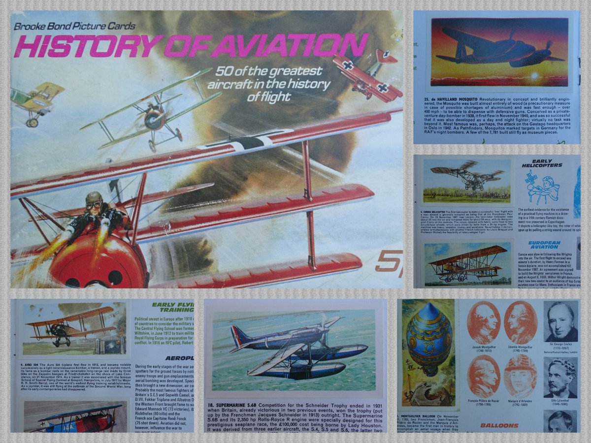 OldSchoolBooks1's tweet photo. The History of #Aviation in a #BrookeBond #teacard #book. Just look at that illustration at the top of the picture. There are lots more like that in this informative little book! https://t.co/M5ZwCKdZV1 https://t.co/8r9r7h2Bip