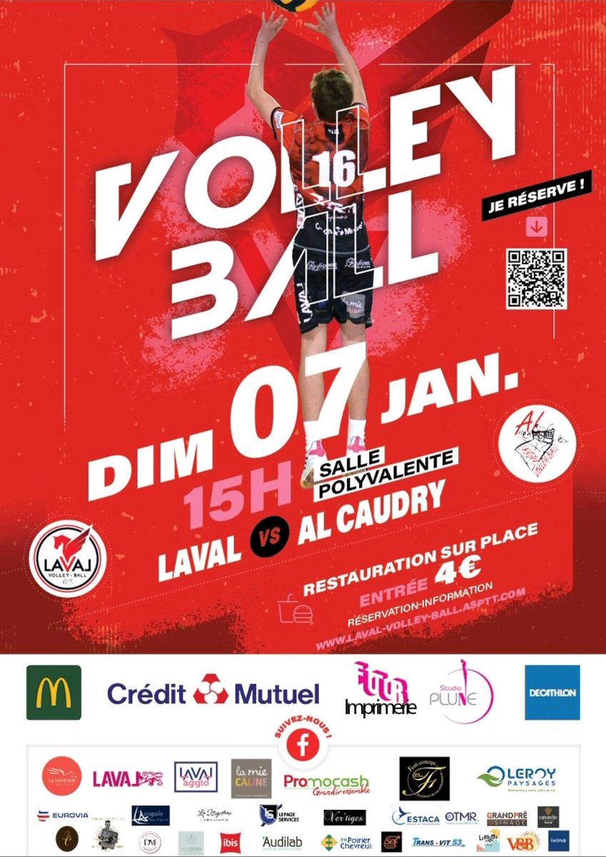 LAVALVOLLEY's tweet photo. 𝐏𝐫𝐞̂𝐭𝐬 𝐚̀ 𝐛𝐢𝐞𝐧 𝐝𝐞́𝐦𝐚𝐫𝐫𝐞𝐫 𝐥’𝐚𝐧𝐧𝐞́𝐞 𝟐𝟎𝟐𝟒 ? 
La N2 Masculine vous attend 
📆 DIMANCHE 7 JANVIER, à 🕒 15H00 à la SALLE POLYVALENTE, 🆚 AL CAUDRY! 
🎤 𝐒𝐏𝐄𝐀𝐊𝐄𝐑 - 𝐀𝐍𝐈𝐌𝐀𝐓𝐈𝐎𝐍 - 🧁𝐁𝐔𝐕𝐄𝐓𝐓𝐄
Pour réserver vos places: https://t.co/8N9iFJiqmB https://t.co/og6hFF2IFL