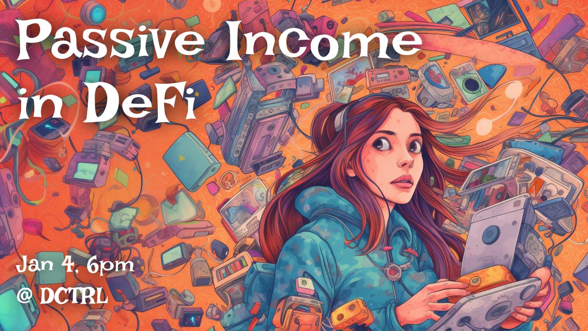 Join us this Thursday for the first meetup of 2024!

💸 Passive Income in DeFi 💸

🔹Ways to earn passive income in DeFi
🔹Risks associated with DeFi platforms
🔹Popular platforms available in the DeFi space

🗓️ Jan 4th, 6pm
📍 <a href="/dctrlvan/">DCTRL</a>
🙋‍♂️ <a href="/mishakushka/">Misha Kushka</a>

meetup.com/ethvancouver-m…
