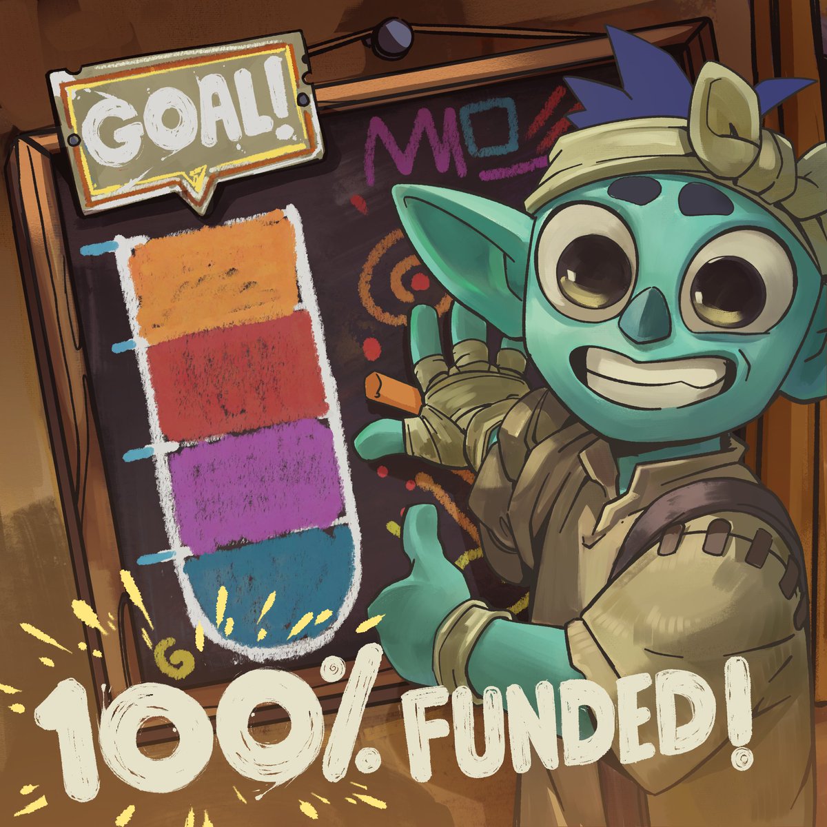 And just like that Trash Goblin's Kickstarter has been 100% FUNDED!!!

We cannot express just how grateful we all are for your guy's interesting &amp; support in our game &amp; we cannot wait to show you more. Thank you! 💙 

But it doesn't stop there, we have more to announce soon. 👀