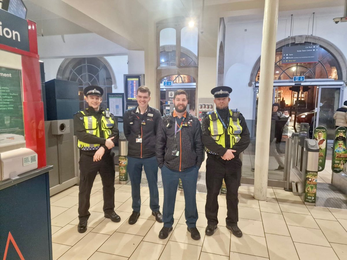 BTPCheshire's tweet photo. We are out and about tonight #operationalert at Chester, Stoke and Crewe railway station keeping our passengers safe https://t.co/Xe64sbWVRk