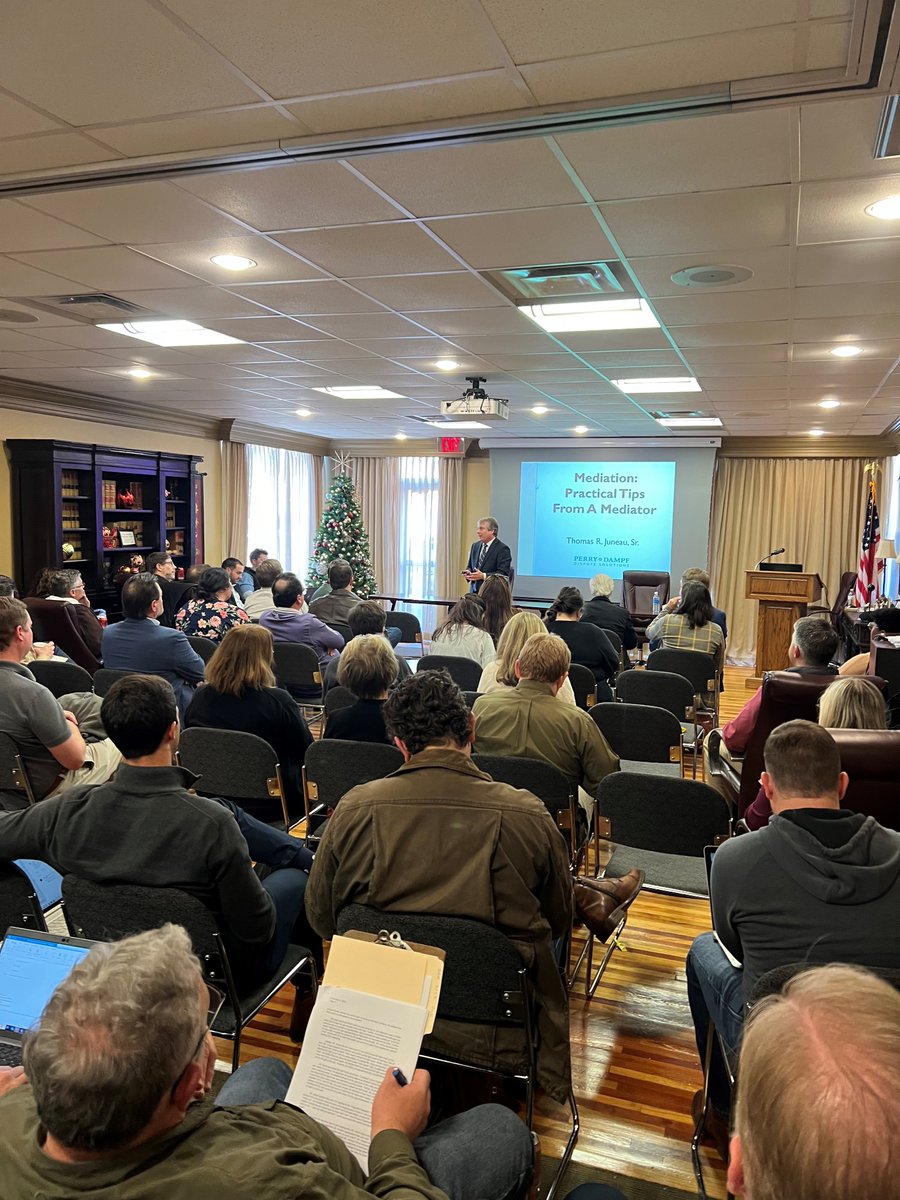perrydampf's tweet image. #PerryDampf mediator &amp;amp; partner, Tommy Juneau, presented "Mediation: Practical Tips From A Mediator" for a CLE at the Lafayette Bar Association at the end of December. We love sharing what we have learned and mediation tips with other attorneys! #LouisianaMediators #LouisianaADR
