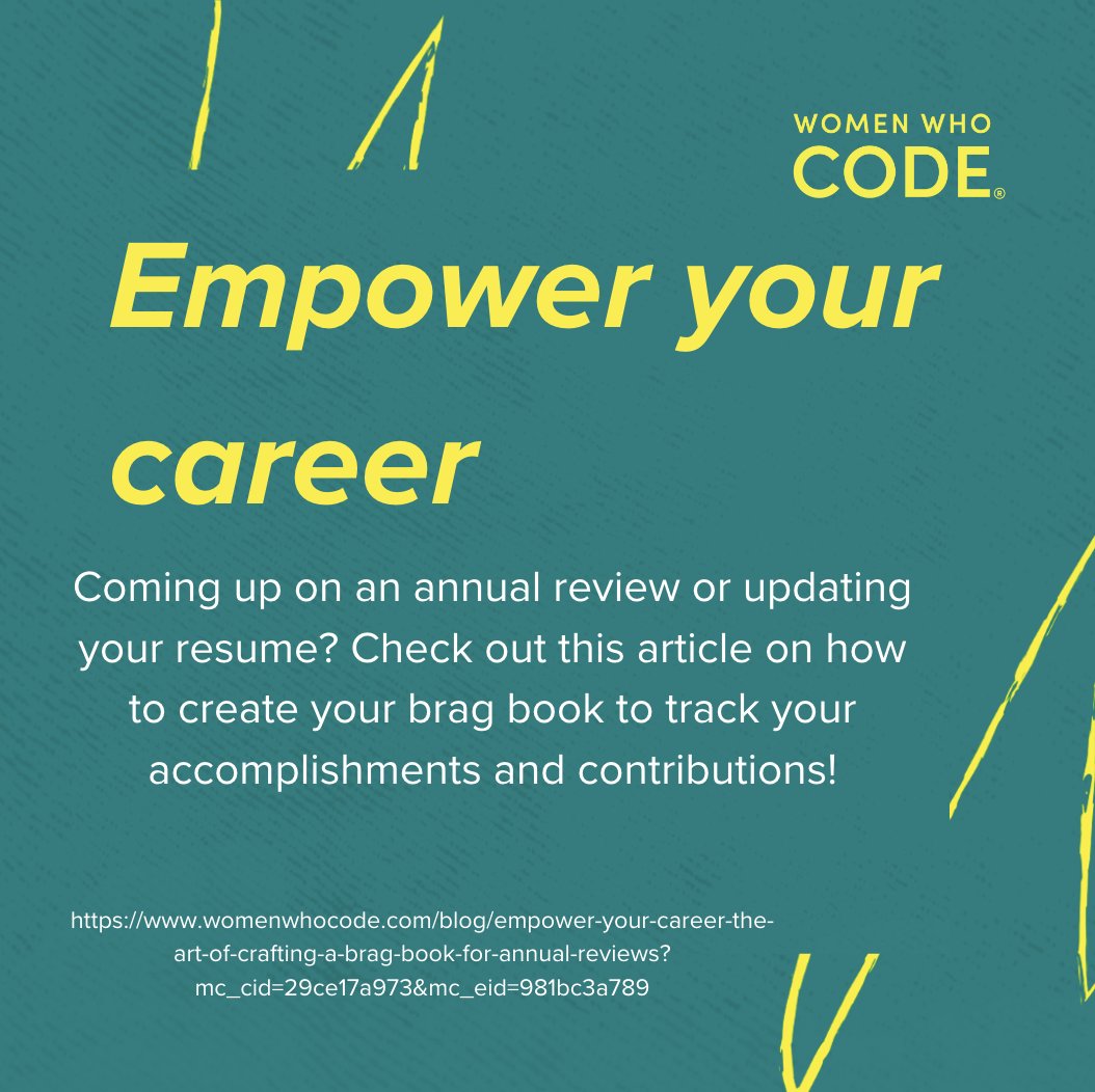 WWCodeGville's tweet image. What better way to start your new year than to reflect on your accomplishments and contributions?

Check out this article from Women Who Code on how to create your brag book!

#wwcode #wwcodegvl #womenwhocode