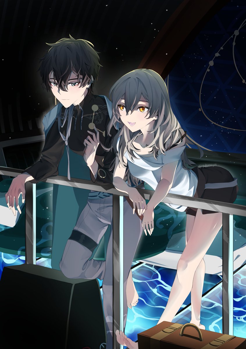 yukomayoi's tweet photo. Light touch

#danstelle #DanHeng #stelle #HSRFanart #HonkaiStarRail #fanart #illustration https://t.co/mXBZQRkyHz