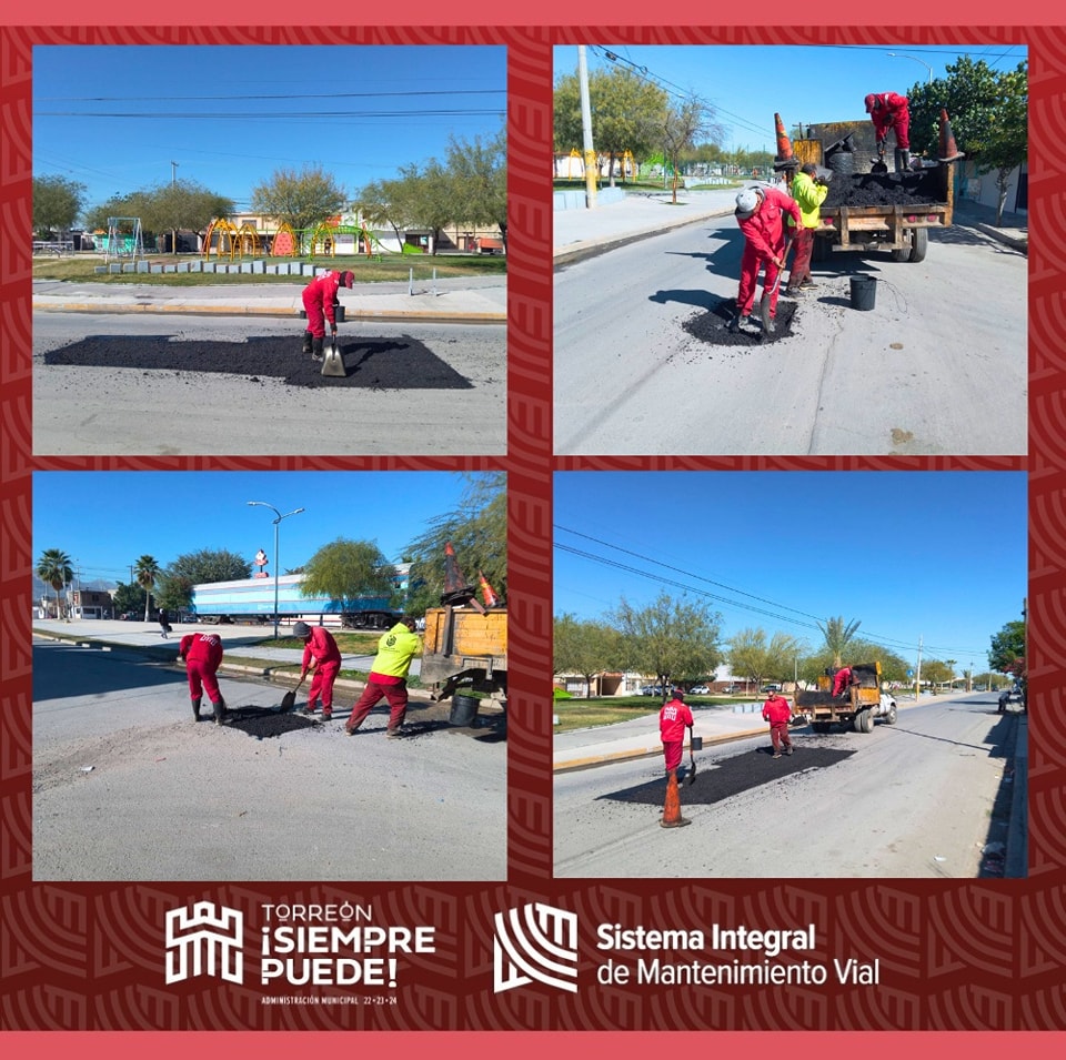 MunicipioTRC's tweet image. 👷🏻🚧 El equipo del Sistema Integral De Mantenimiento Vial #SIMV bachea, en Línea Verde.

#TorreónSiemprePuede