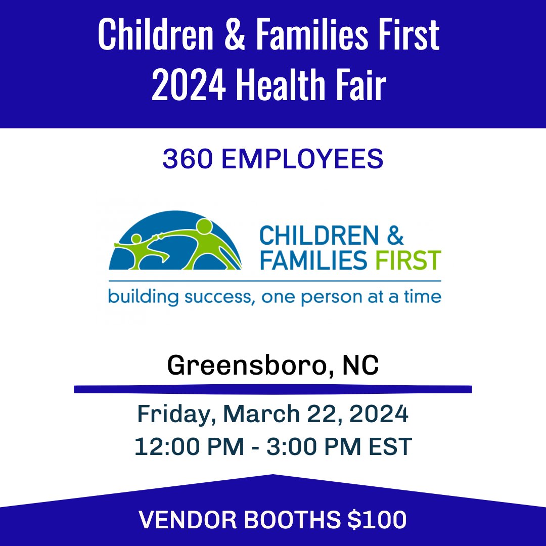 IAB_events's tweet photo. Children &amp; Families First is seeking vendors to connect with their 360 employees at their upcoming health fair. REGISTER YOUR BOOTH TODAY!
https://t.co/94yTFO1UK9
#healthfairs #wellness #corporatewellness #vendors #employeeengagement #expos #health https://t.co/SybXwG7LDq