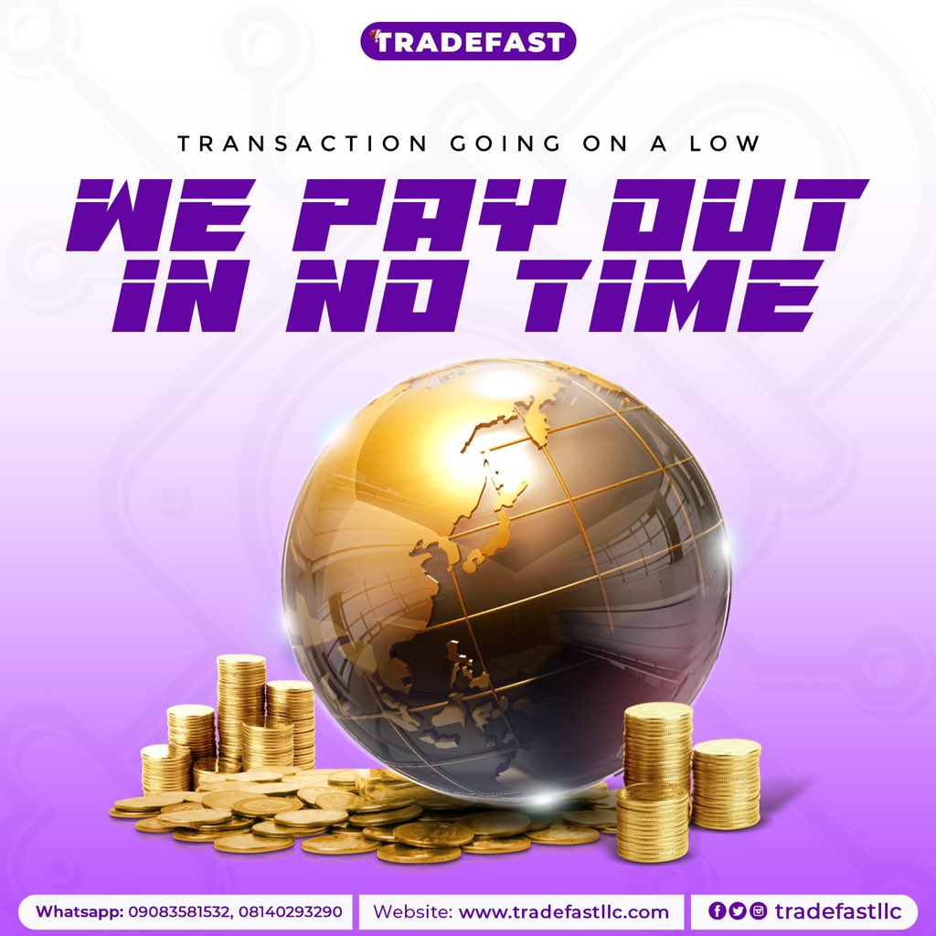 Tradefast is not just a name….. fast transaction is our aim💰🎁💯😌

#fasttransaction