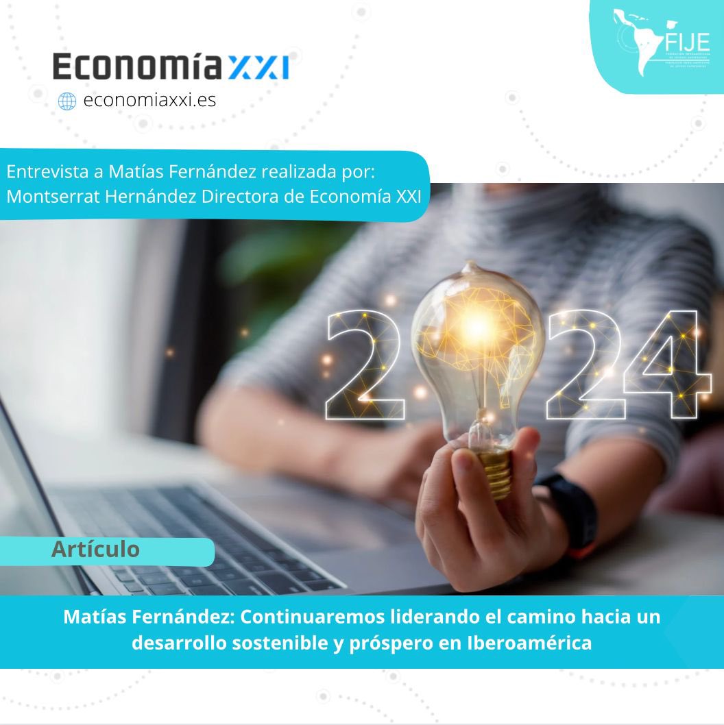 FIJEmpresarios's tweet photo. Entrevista dirigida por la Directora de @economia_xxi_, @M_HdezHdez , a nuestro Pdte. @mfernandezilard, explorando el viaje de @FIJEmpresarios a lo largo del 23 y lo esperado para el 24. 

Conoce todos los detalles ingresando en:
https://t.co/daO531MbYl

#FIJE #EconomiaXXI https://t.co/0wwfny5eZe