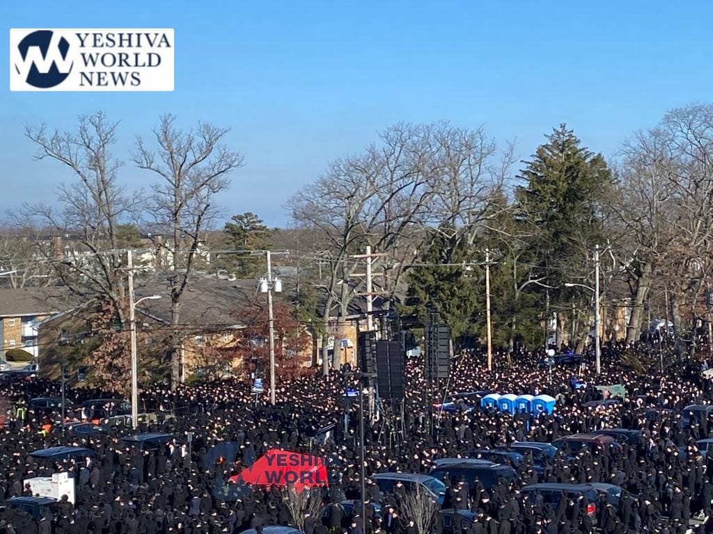 The massive crowd outside the ongoing Levaya of the Mashgiach zt"l.