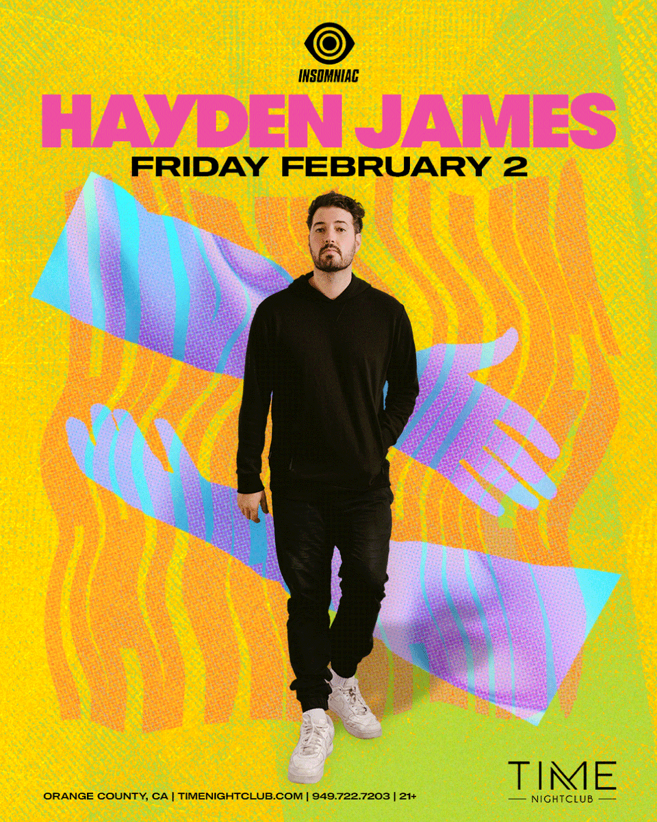 Get ready to give a warm welcome to award-winning Aussie music producer @hayden_james for his #TimeOC debut on Friday, 2/2! ☀️ Early Bird tickets are on sale now. Grab them while they’re hot! 🎟 → timenightclub.com/haydenjames