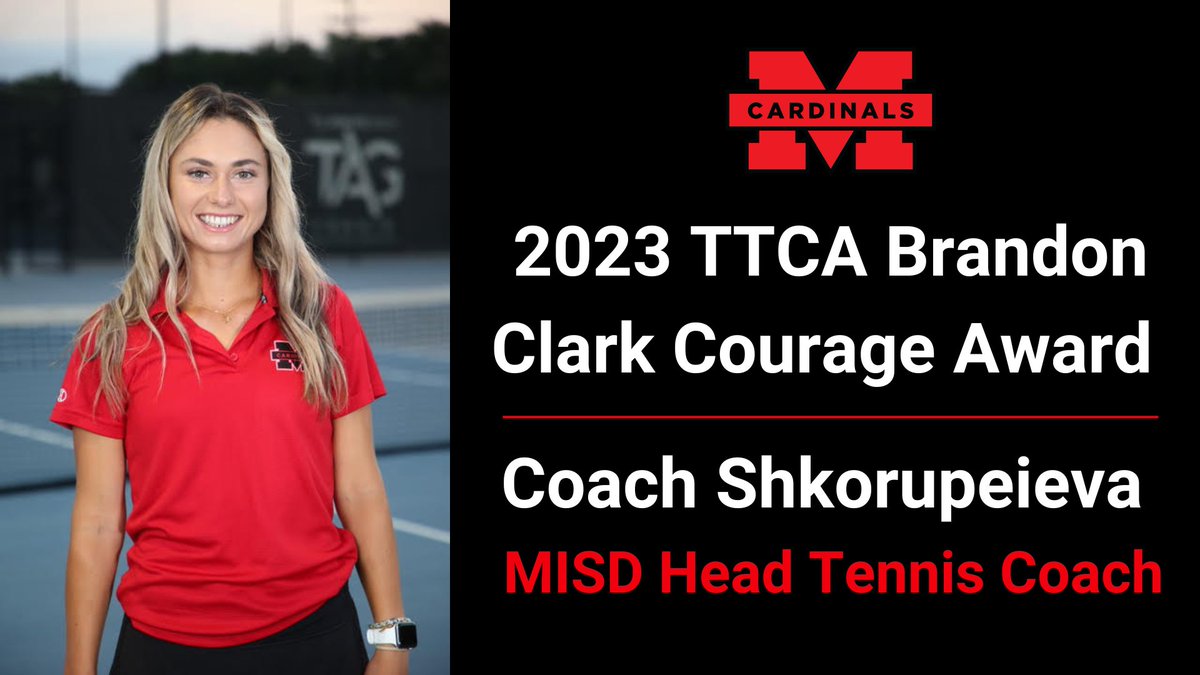 MISD Head Tennis Coach Awarded TTCA Brandon Clark Courage Award melissaisd.org/article/1393319