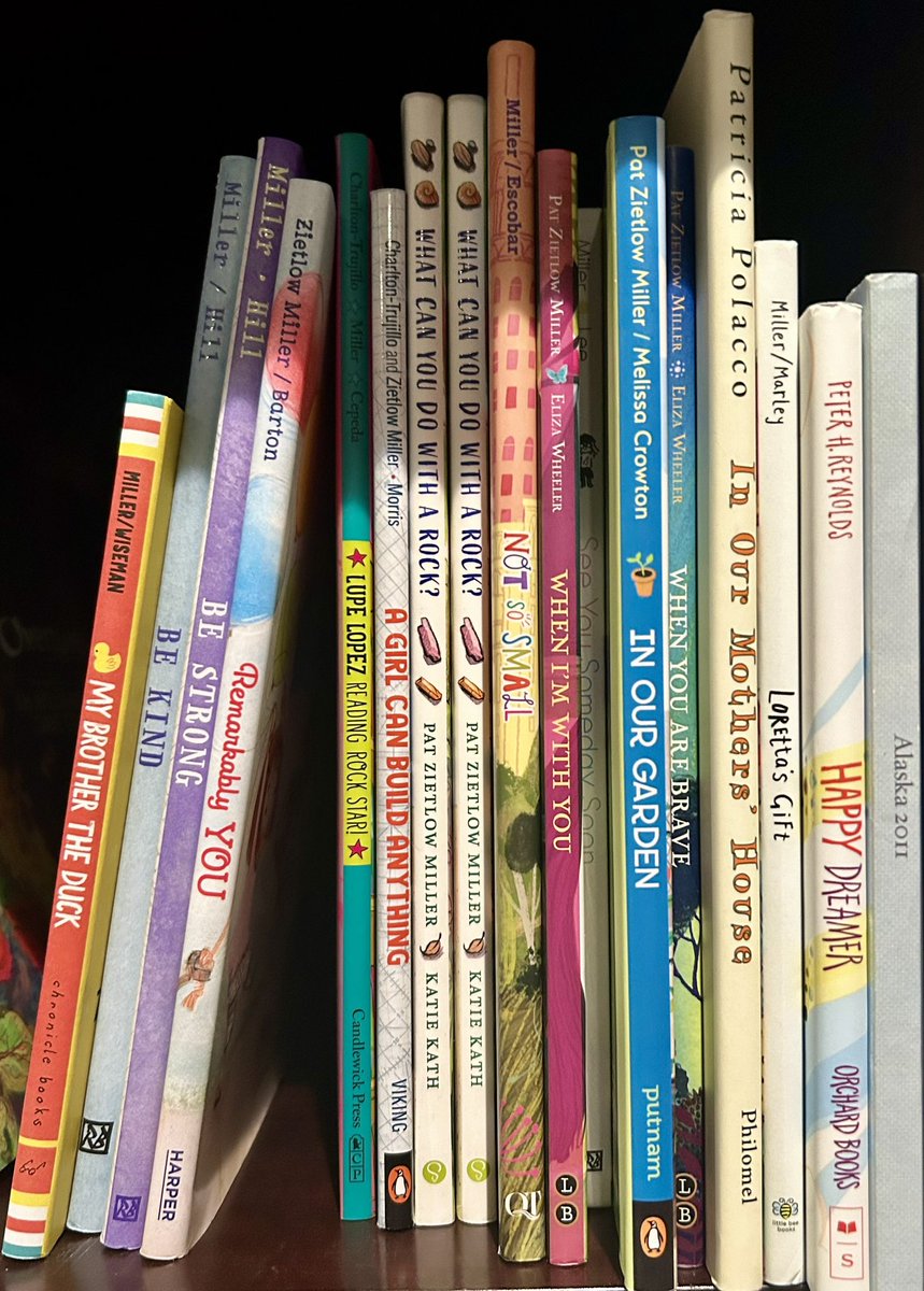 PatZMiller's tweet photo. My books. On my sister’s shelf. Her favorite is REMARKABLY YOU. https://t.co/479d0lWxfL