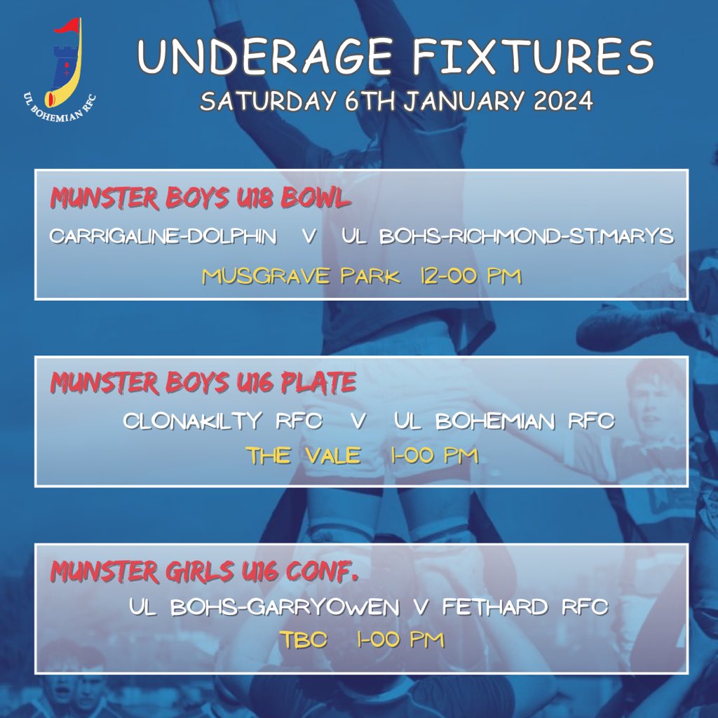 Check out our underage futures this weekend.

NOTE: all the games listed currently fixed for Saturday.

#OnceARobinAlwaysARobin