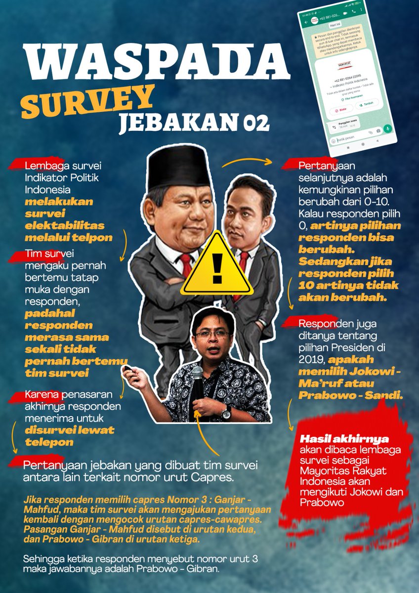 Alexand00217059's tweet photo. hati-hati Lembaga survey Indikator Politik Indonesia mulai menjebak rakyat demi hasil survey yang memuaskan Prabowo Gibran

#GDAinJakarta #AsalBukanPrabowo Jeffrey #pakbowogakasal2an Epstein Kimmel Batalin Harvard Monster Friendster Run BTS Nana Tour Zenius MASBowoGBRAN KerenAbis https://t.co/5uMrrJvBUZ