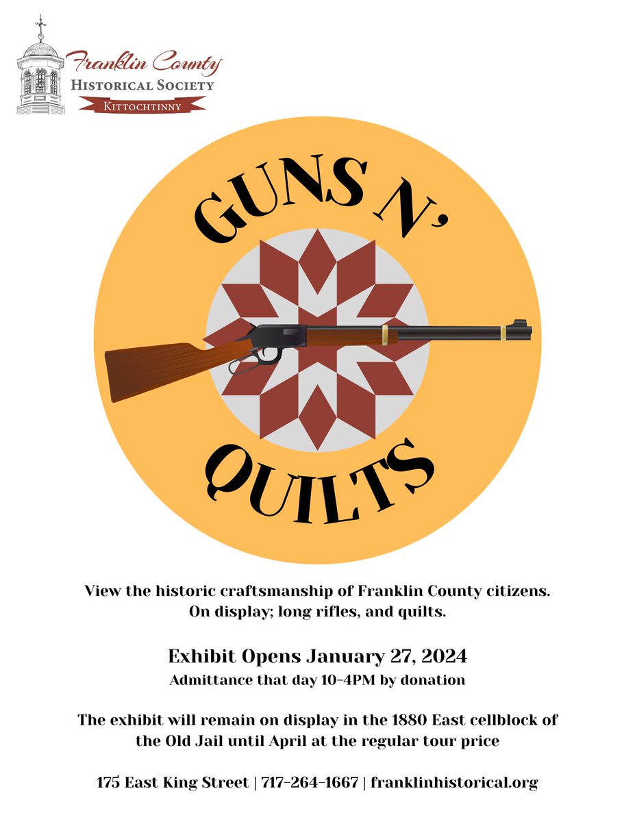 View the historic craftsmanship of Franklin County citizens. 
Admittance for this exhibit will be by donation on January 27 10am-4pm.
The exhibit will remain on display until April at the regular tour price. fb.me/e/6tuQ85ntK