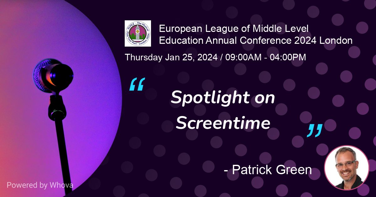 Join me at #ELMLELondon for a full-day precon "Spotlight on Screentime" where we will talk #digitalwellness and #digitalcitizenship while diving into current student realities around #screentime #socialmedia and #mentalhealth. #middleschool teacher/parents don't miss out!