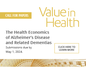 📢#CallforPapers📢 on The Health Economics of Alzheimer's Disease and Related Dementias. Submit your manuscripts to #ValueinHealth at ow.ly/2onI50Qg5gG before May 1, 2024. For more details, visit ow.ly/CErt50Qg5gF.  #ISPOR