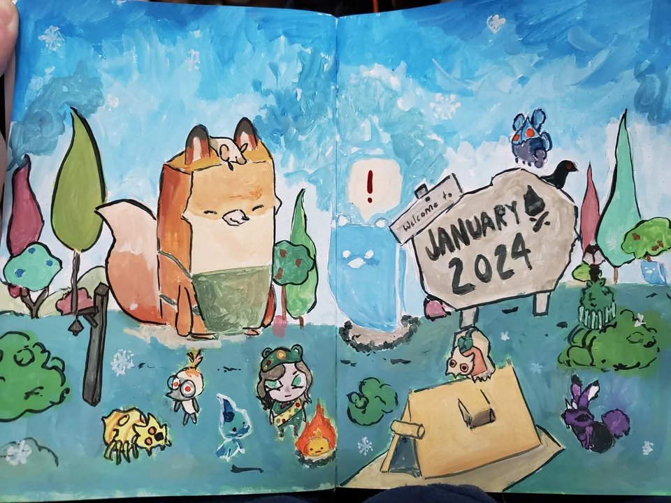 CozyGrove's tweet photo. Ready to start the new year scouts? There will be lots of new things to discover once Cozy Grove: Camp Spirit comes out, like new ghost bears, deep-seated trauma, cute friendly pets, negligent adult supervision and so much more!

Fan art credit: /raineydays13 on the CG subreddit https://t.co/JCQmGA3qod