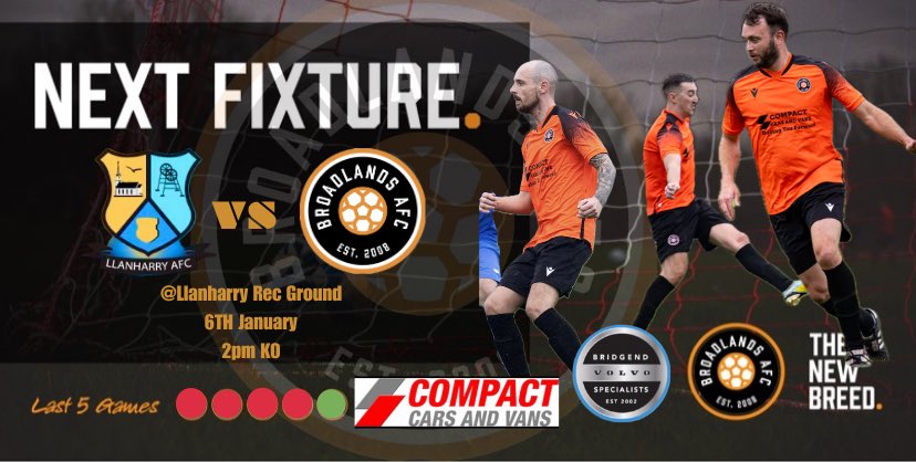 Our first fixture of 2024 comes with an away fixture against Llanharry Afc. With a couple of new signings and more returning from injury we’re hoping for a strong second half of the season 💪 #UTFB 🖤🧡