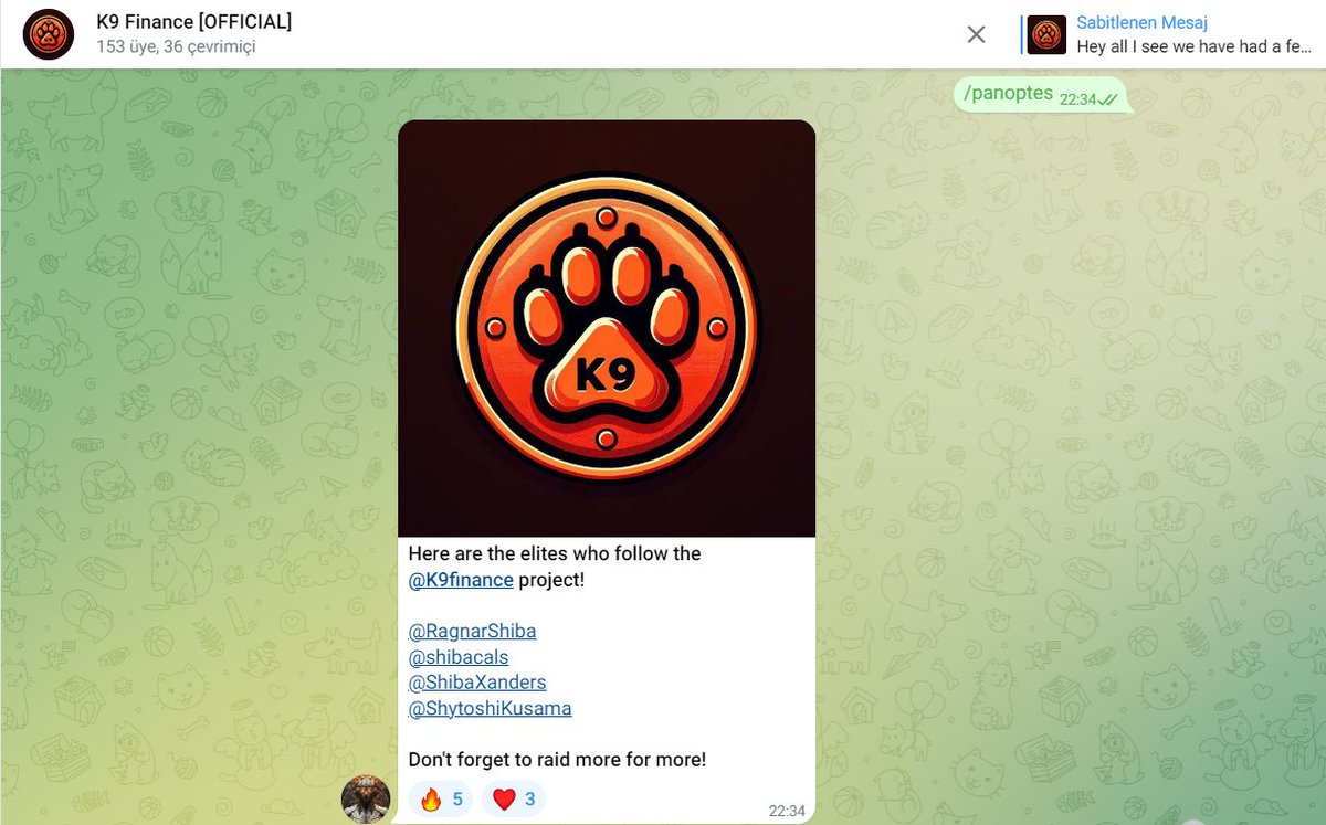 SDataAnalytics's tweet image. Panoptes Telegram Group bot was just added to the @K9finance group! And take a look at the elites who follow them! We can't wait to see them take the stage!
We always love and support #Shibarium projects!