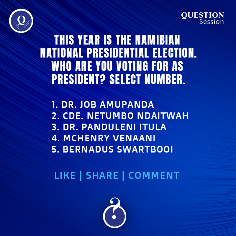ArKhomas's tweet photo. Who are you voting to be a Namibian President this year and why?

Select number.
Drop a comment below.

#2024
#question
#session https://t.co/tiTYpPUnag