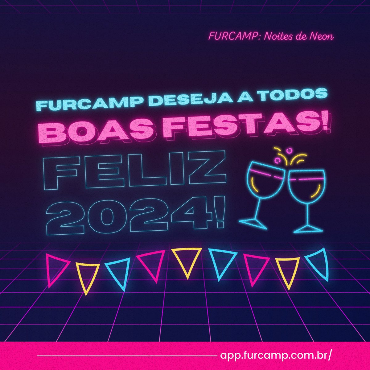 O FURCAMP espera que todos tenham tido um feliz ano novo com boas festas! 🎉🍾

Que nesse ano de 2024 possamos ter momentos incríveis juntos e que seja o melhor de todos os anos.

Vemos todos vocês em Fevereiro, no FURCAMP: Noites de Neon! 🍻