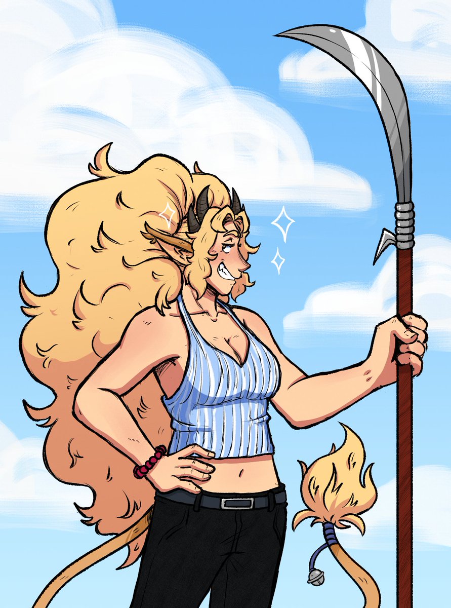 some gift art for <a href="/kami_dork/">KamiDork 🇵🇸 (🦋@kamidork.bsky.social)</a> of their one piece oc! she was a blast to draw!