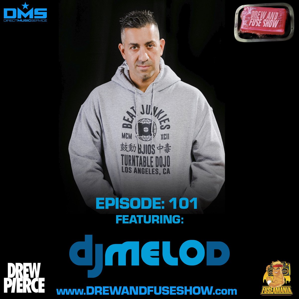Newest episode live now ft. <a href="/DJMeloD/">DJ Melo D</a> of <a href="/thebeatjunkies/">The Beat Junkies</a>! Super honored to sit down and chat! #djs #podcast #drewandfuseshow