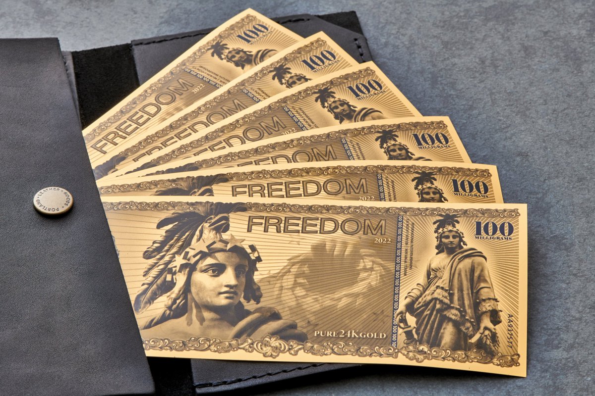 The Freedom Aurum® bill celebrates the famous Statue of Freedom found on the National Capitol Dome. 
Shop our Freedom Aurum® and other stunning designs on our website.
bit.ly/3yjjypS

#gold  #aurumgoldbill #goldbill #aurumgoldbills #stacking #stacker #coincollecting