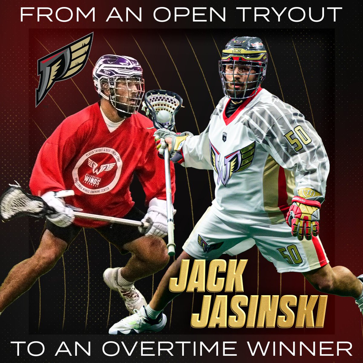 NLLwings's tweet image. from an open tryout to scoring an overtime winner in his Wings debut, Jack Jasinski's NLL journey is straight out of a storybook.

#WingsLax
get on our email list for next year's tryout: bit.ly/3vklmR4