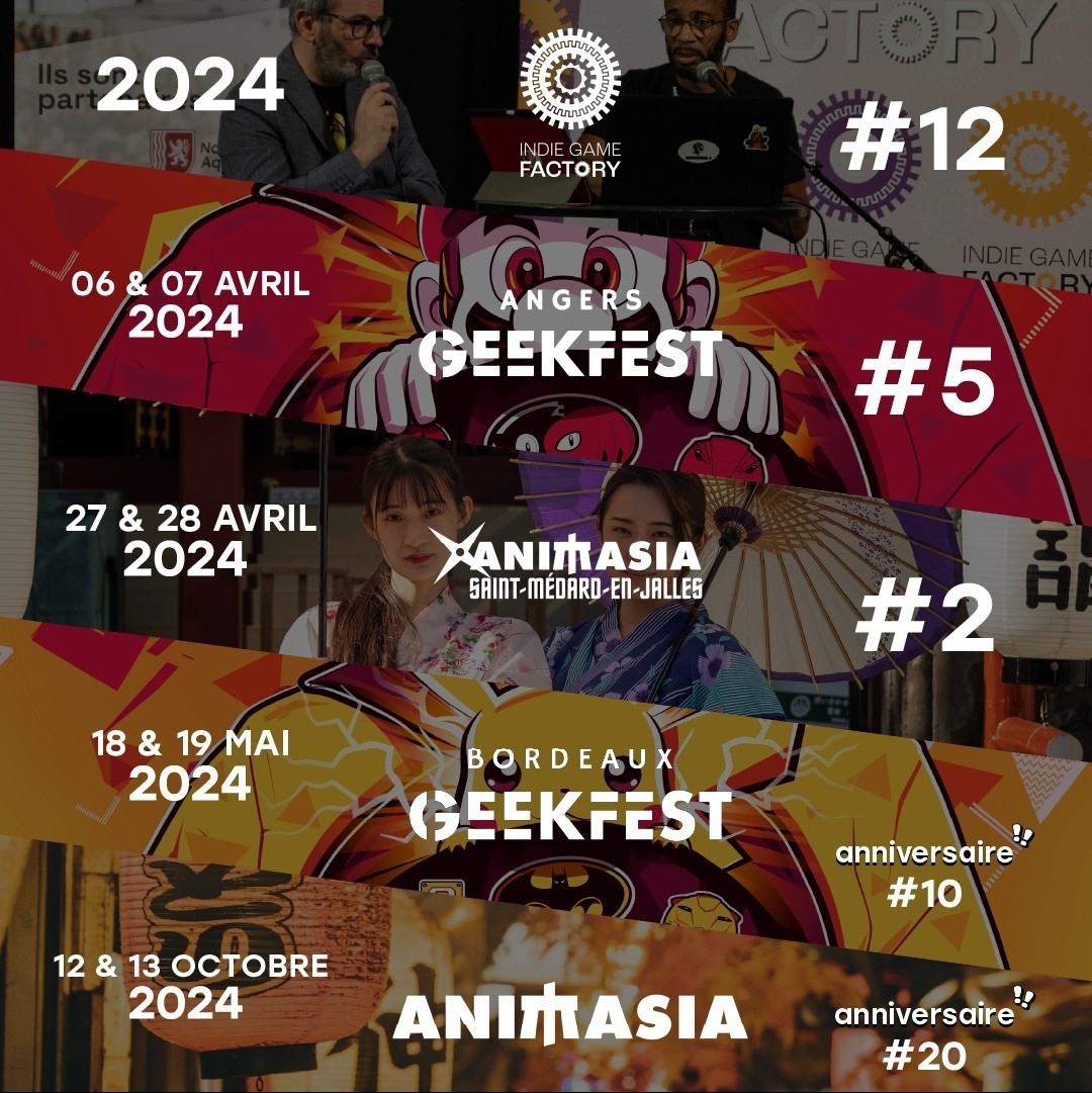 AssoMandora's tweet photo. Qui dit nouvelle année, dit nouvelles aventures ! ✨

@angersgeekfest ~ 06 &amp; 07 avril
@animasia Saint Médard en Jalles ~ 27 &amp; 28 avril
@bordeauxgeekfest ~ 18 &amp; 19 mai
@animasia ~ 12 &amp; 13 octobre https://t.co/xqYZ4H2WoH