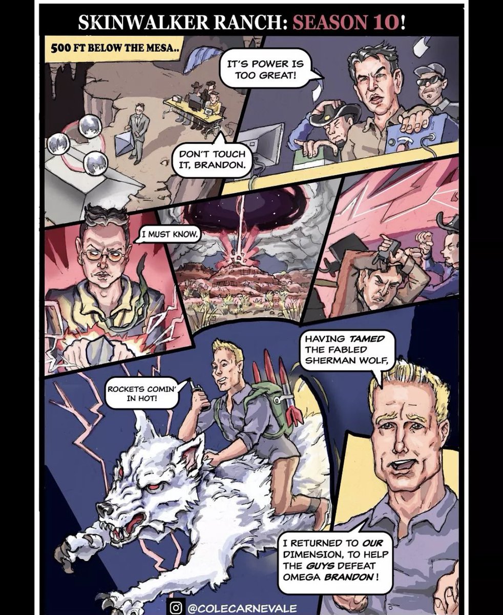 Continuing the New Year kickoff sharing another brilliant Skinwalker Ranch comic parody by artist Cole Carnavale…more to come! #skinwalkerranch