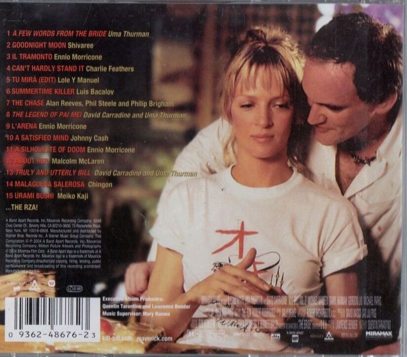 Such a funny photo choice for the back of the Kill Bill Volume 2 soundtrack CD