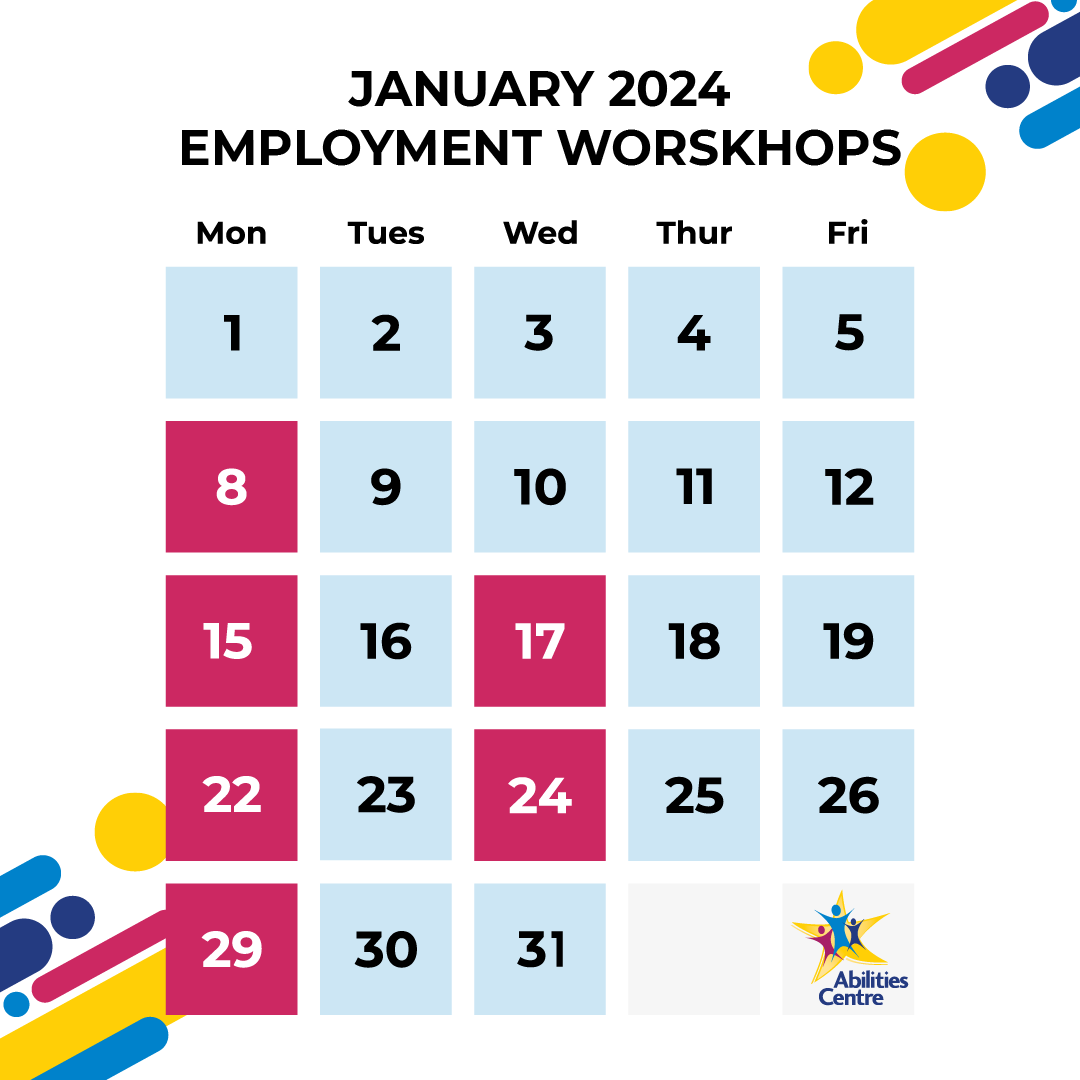 AbilitiesCentre's tweet photo. 📝Employment Workshops for January and February are now open for registration! 

Workshops are free to attend. Topics include resumes, cover letters, interviews, job searching, advocacy &amp; accommodations, and more!

Registration is required visit https://t.co/KZUfeObKzv https://t.co/1GXPzbiTvP