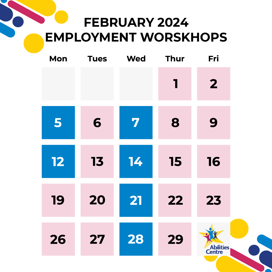 AbilitiesCentre's tweet photo. 📝Employment Workshops for January and February are now open for registration! 

Workshops are free to attend. Topics include resumes, cover letters, interviews, job searching, advocacy &amp; accommodations, and more!

Registration is required visit https://t.co/KZUfeObKzv https://t.co/1GXPzbiTvP