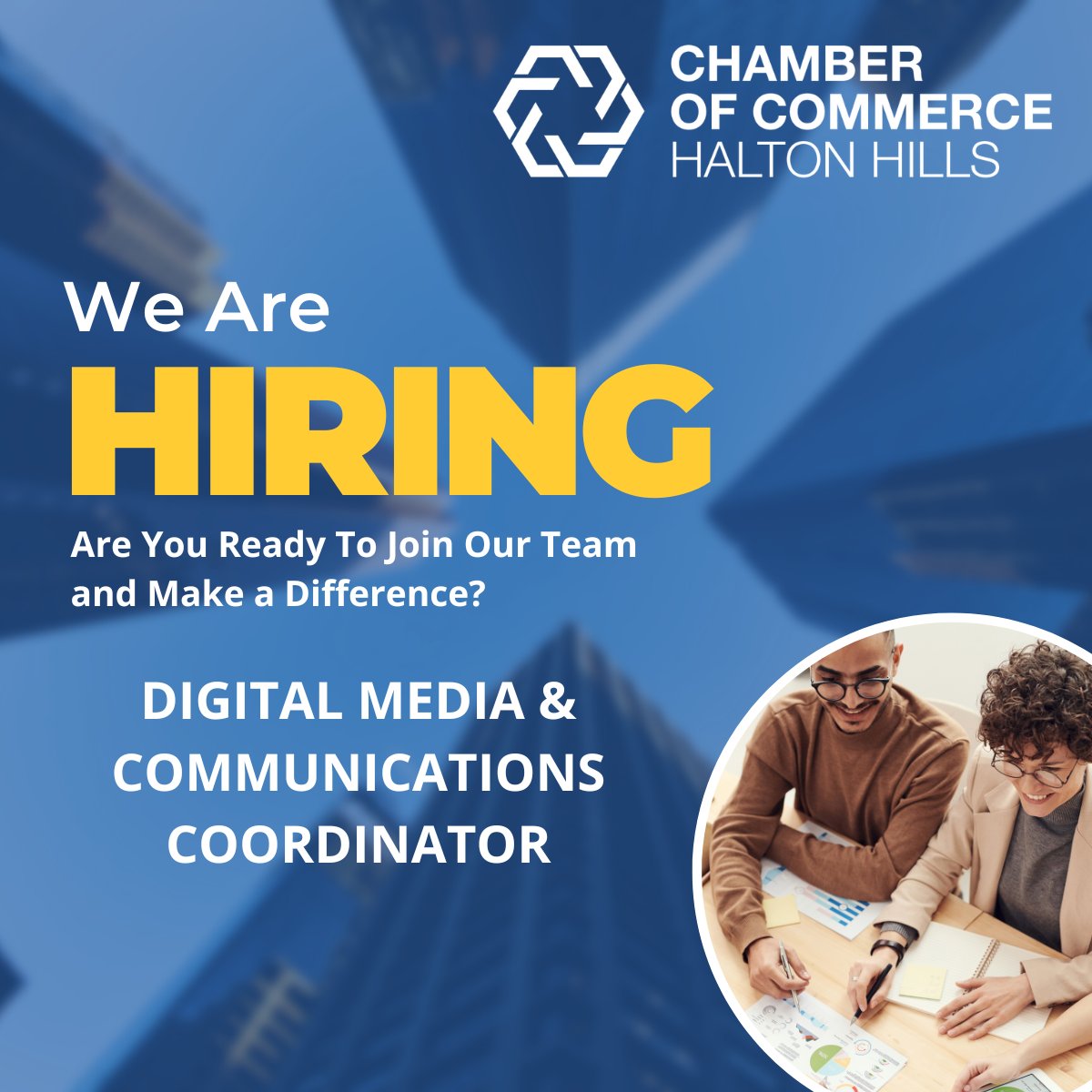 🌟 We're hiring at the Halton Hills Chamber of Commerce! Join us in fostering local business growth and building community connections.

🔹 Digital Media &amp; Communications Coordinator🔹 Apply: bit.ly/3tIYYQT

Be part of something bigger. Share this opportunity! 🚀